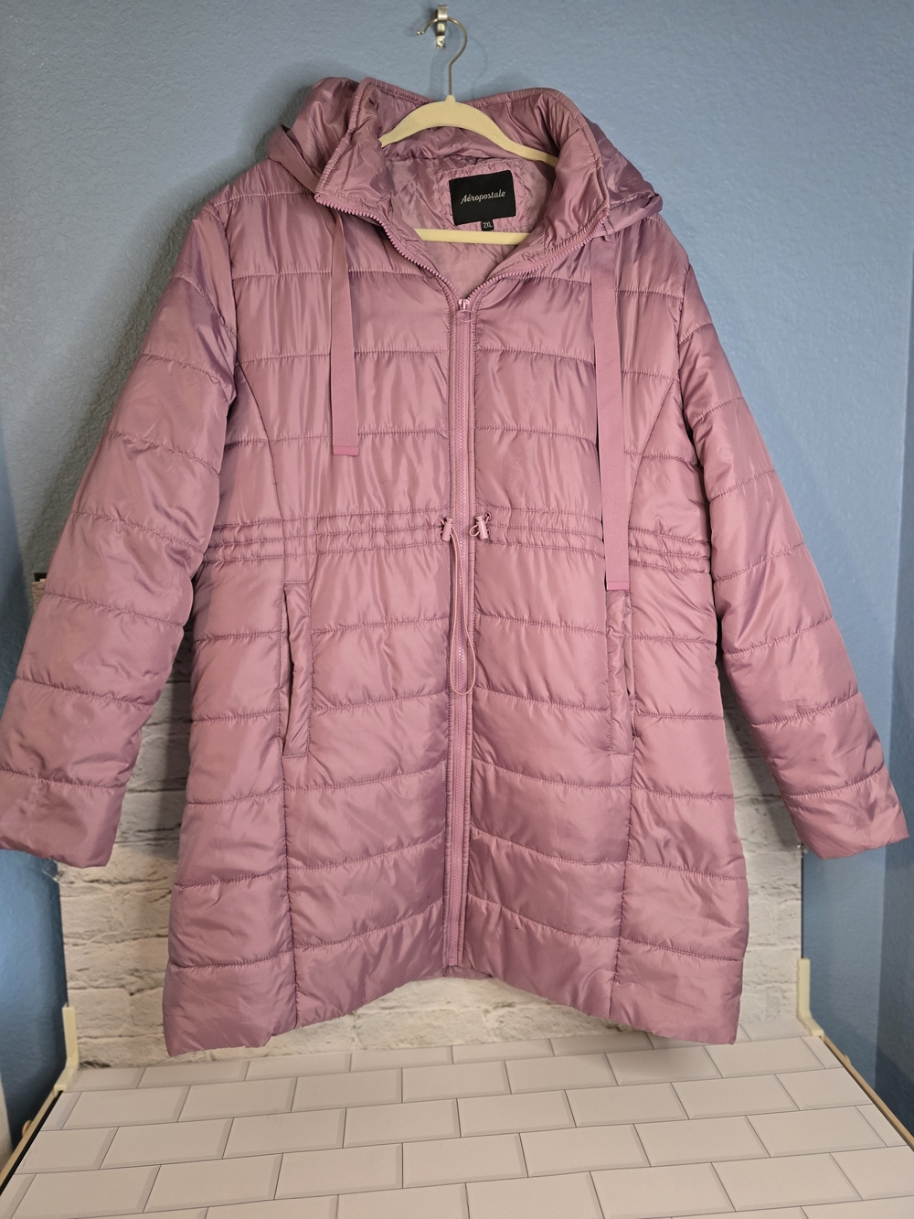 Aeropostale Pink Quilted Hooded Puffer Coat